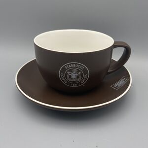 Starbucks 2008 Dark Brown Cup Saucer Set First Starbucks Store Pike Place Market